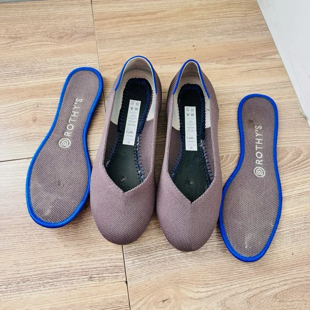 Rothy’s The Flat Mauve Knit Slip On Flats Women’s Size 7.5